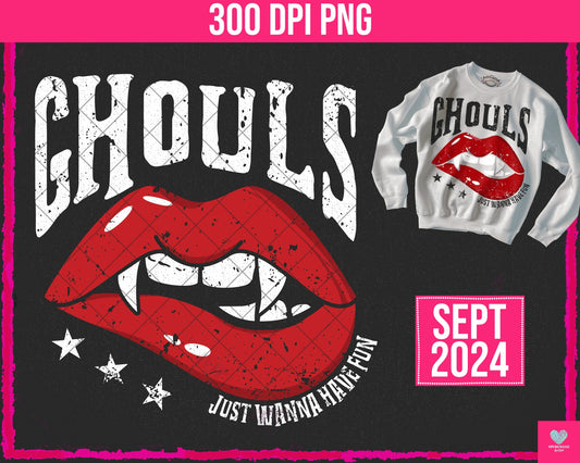 Ghouls Just Wanna Have Fun (2-pack) - Sept2024 - PNG - Digital Design