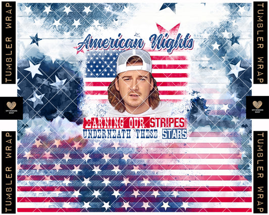 Tumbler Wrap: American Nights - June2023 - PNG - Digital Design (Personal Use Recommended