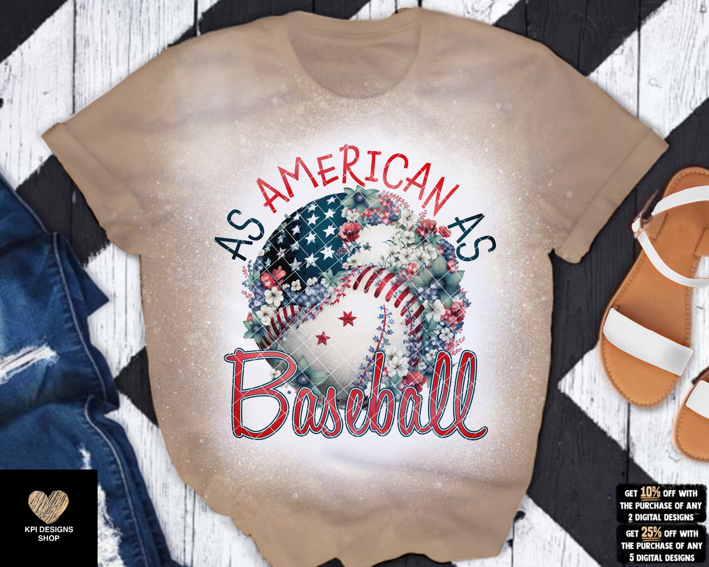 Red, White, & Baseball + As American As Baseball BOGO - May2023 - PNG - Digital Design