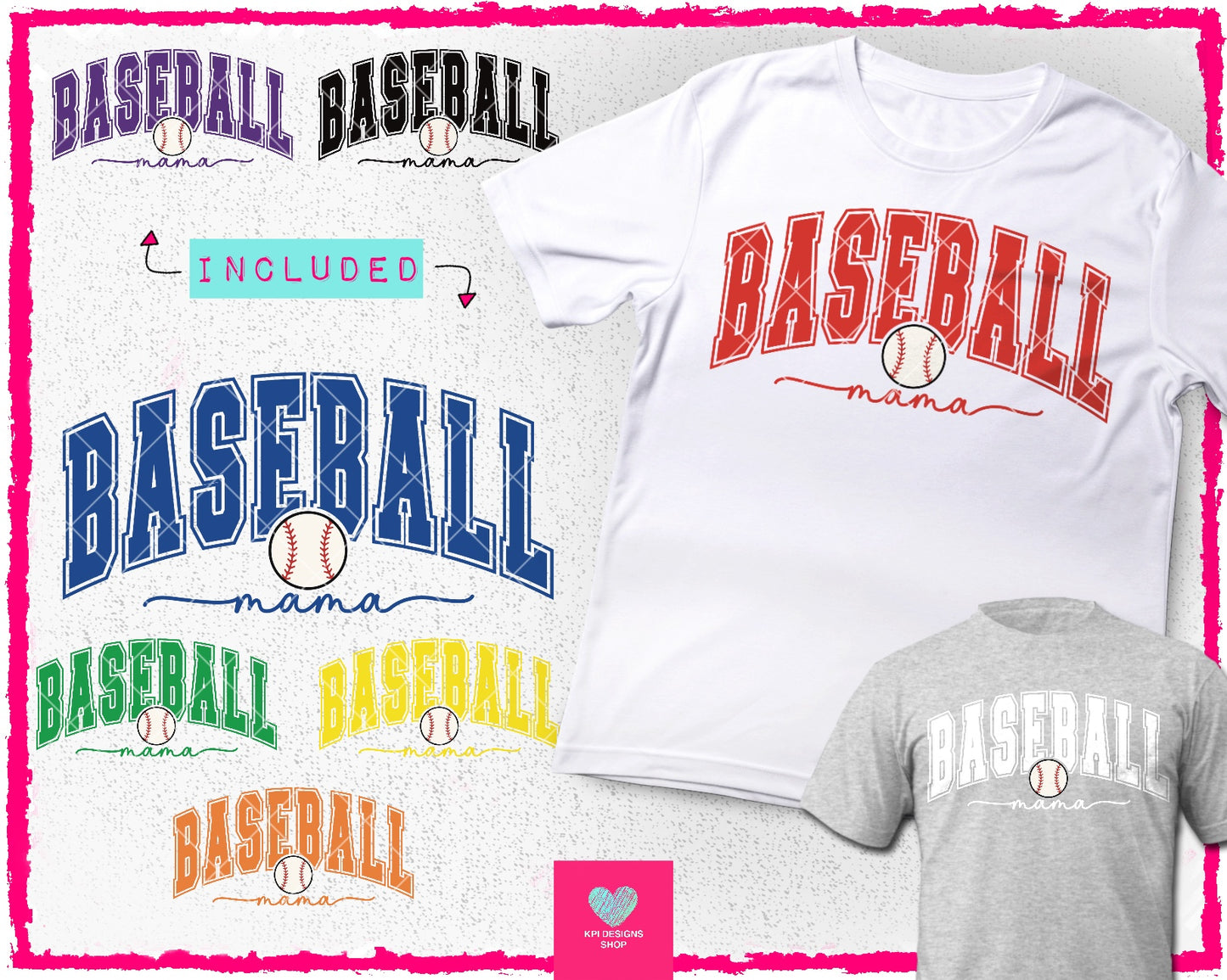 Baseball Mama (8-pack) - Mar2024 - PNG - Digital Design