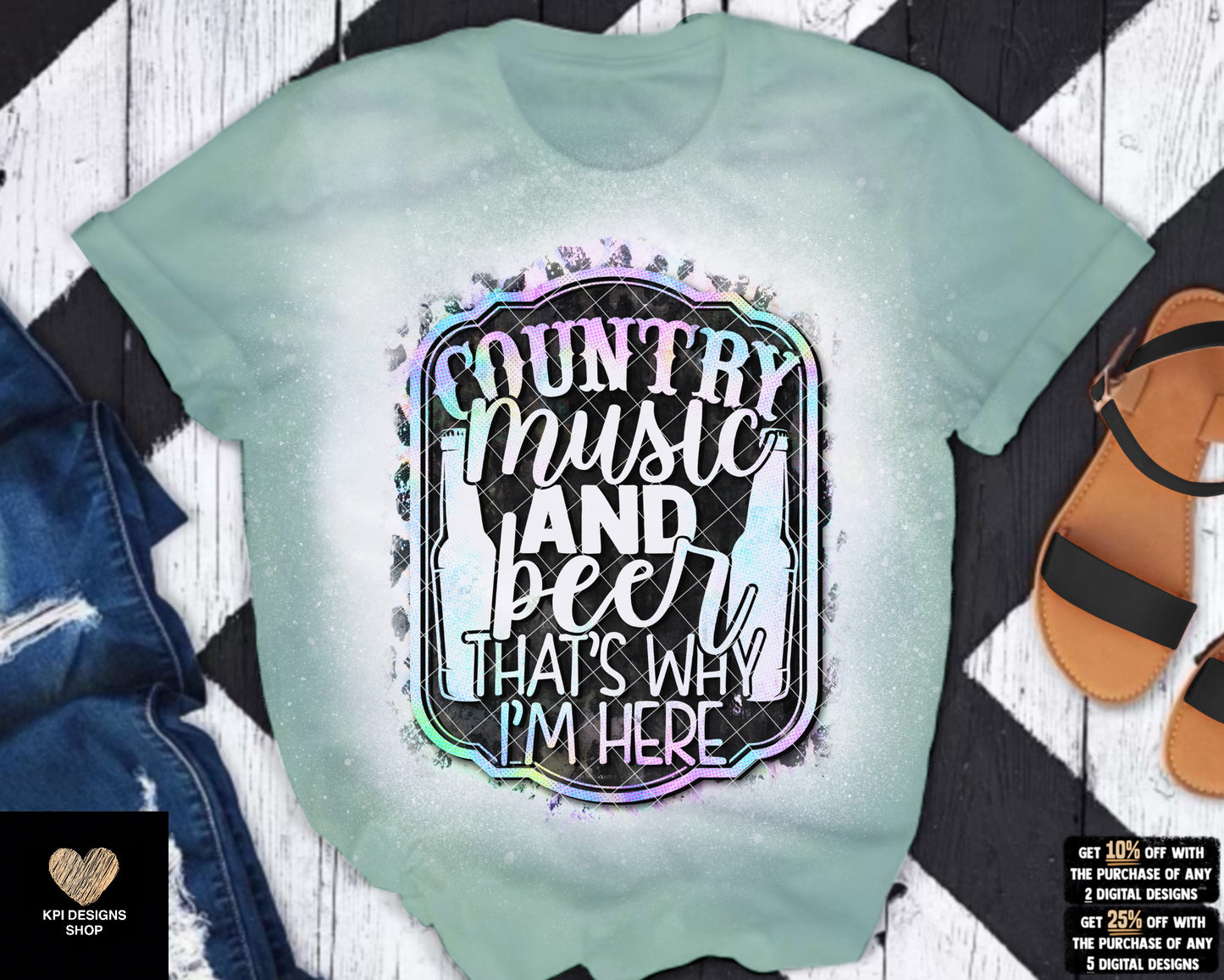 Country Music & Beer - 4-pack - June2023 - PNG - Digital Design