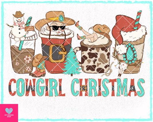 Cowgirl Christmas (2-pack) - Oct2023 - PNG - Digital Design