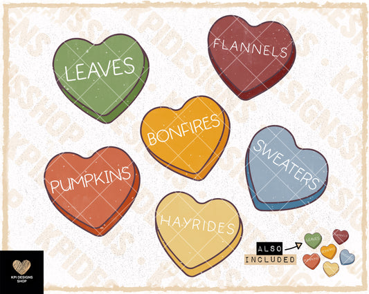 Fall Hearts (3-pack) - Aug2023 - PNG - Digital Design