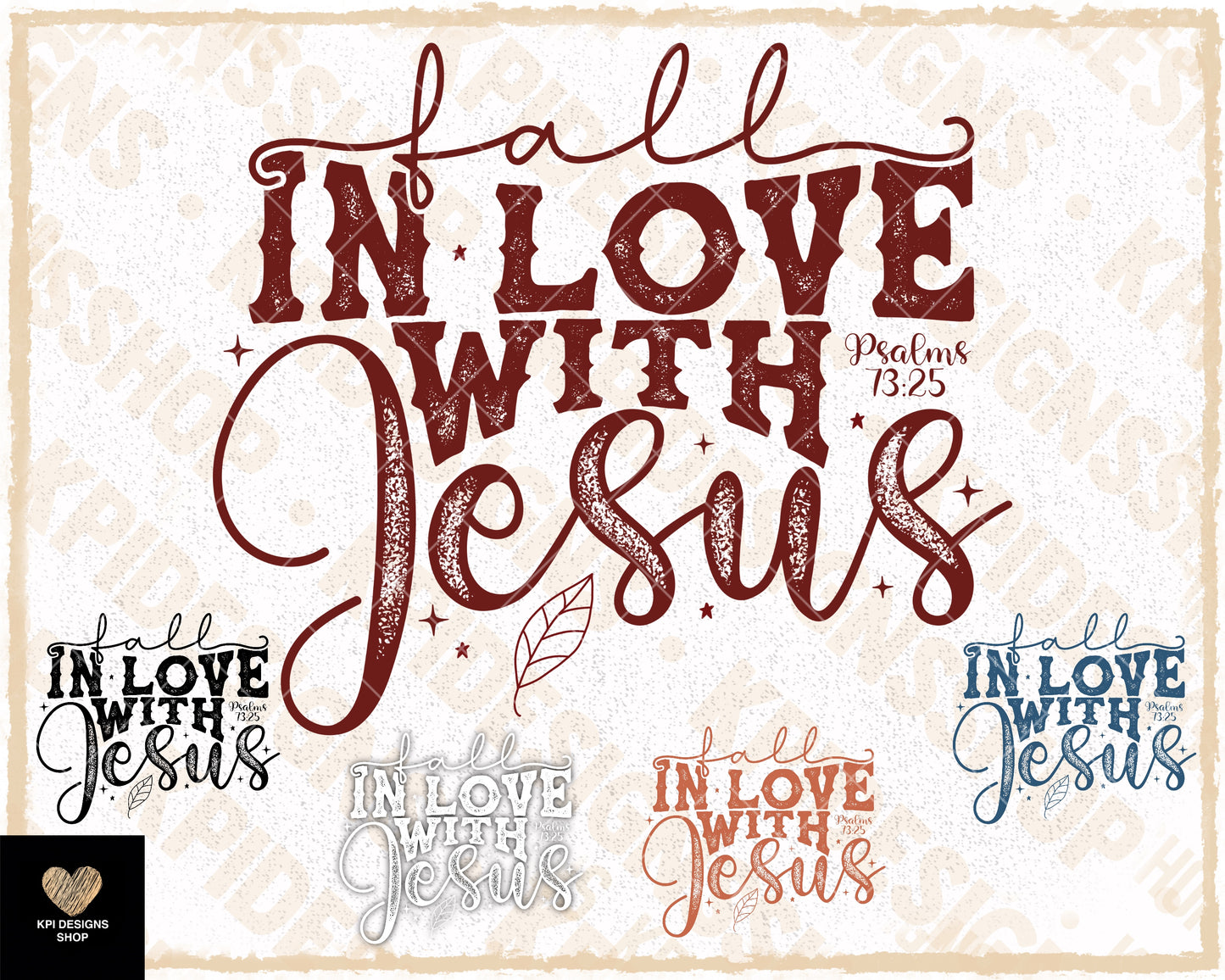 Fall In Love With Jesus (5-pack) - Sept2023 - PNG - Digital Design