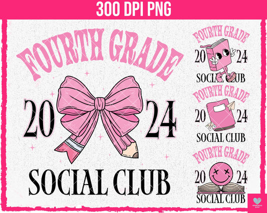 Fourth Grade Social Club (4-pack) - July2024 - PNG - Digital Design