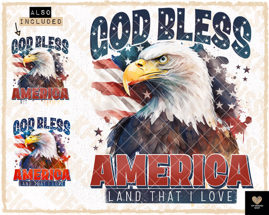 God Bless America (3-pack) - May2023 - PNG - Digital Design