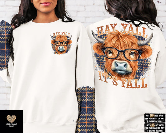 Hay Y'all, It's Fall (2-pack) - Aug2023 - PNG - Digital Design