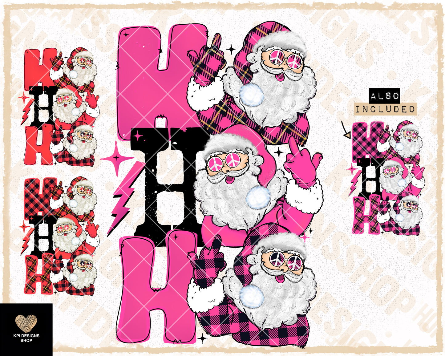 Ho Ho Ho (4-pack) - Oct2023 - PNG - Digital Design