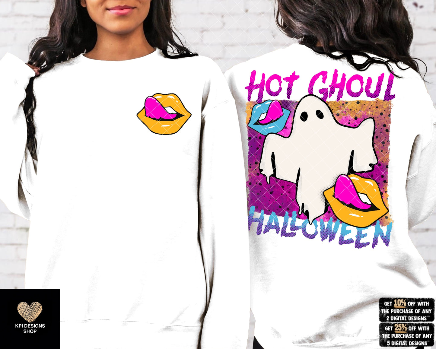 Hot Ghoul Halloween + Matching Pocket (6-pack) - July2023 - PNG - Digital Design