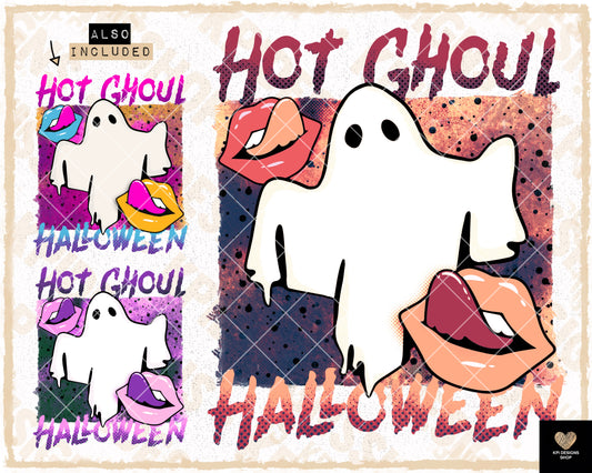 Hot Ghoul Halloween + Matching Pocket (6-pack) - July2023 - PNG - Digital Design