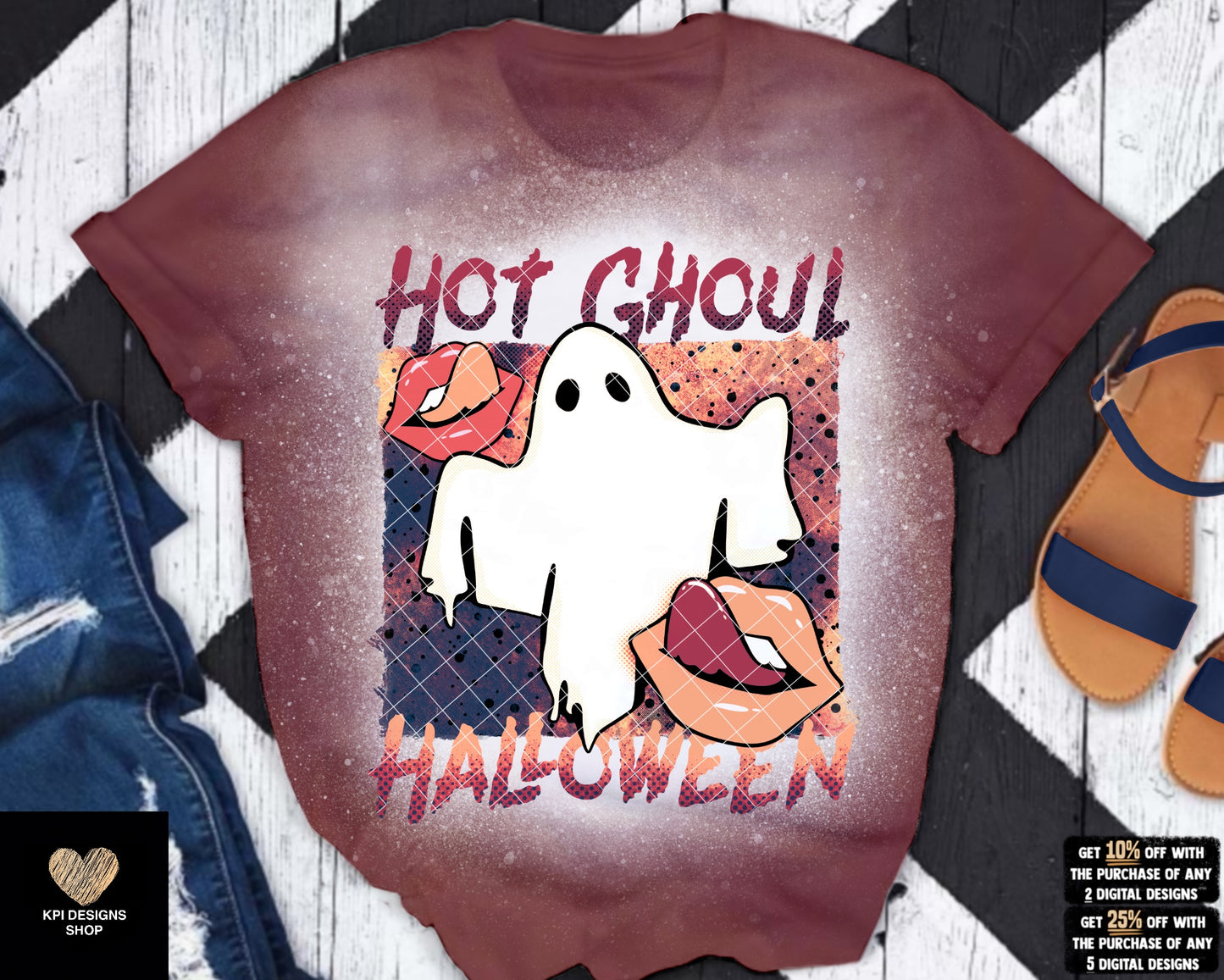 Hot Ghoul Halloween + Matching Pocket (6-pack) - July2023 - PNG - Digital Design