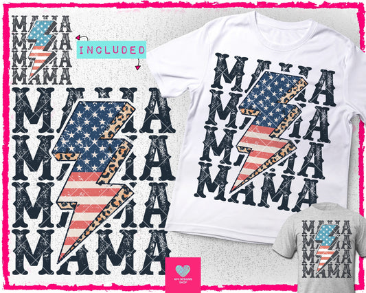 Mama USA Lightning Bolt (2-pack) - Apr2024 - PNG - Digital Design