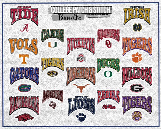 BUNDLE: College Football Patches - Jan2025 - PNG - Digital Design (Personal Use Recommended)