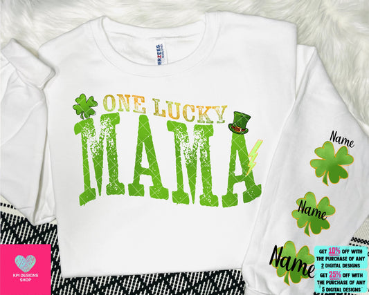 Lucky Mama + Matching Sleeve - Feb2023 - PNG - Digital Design