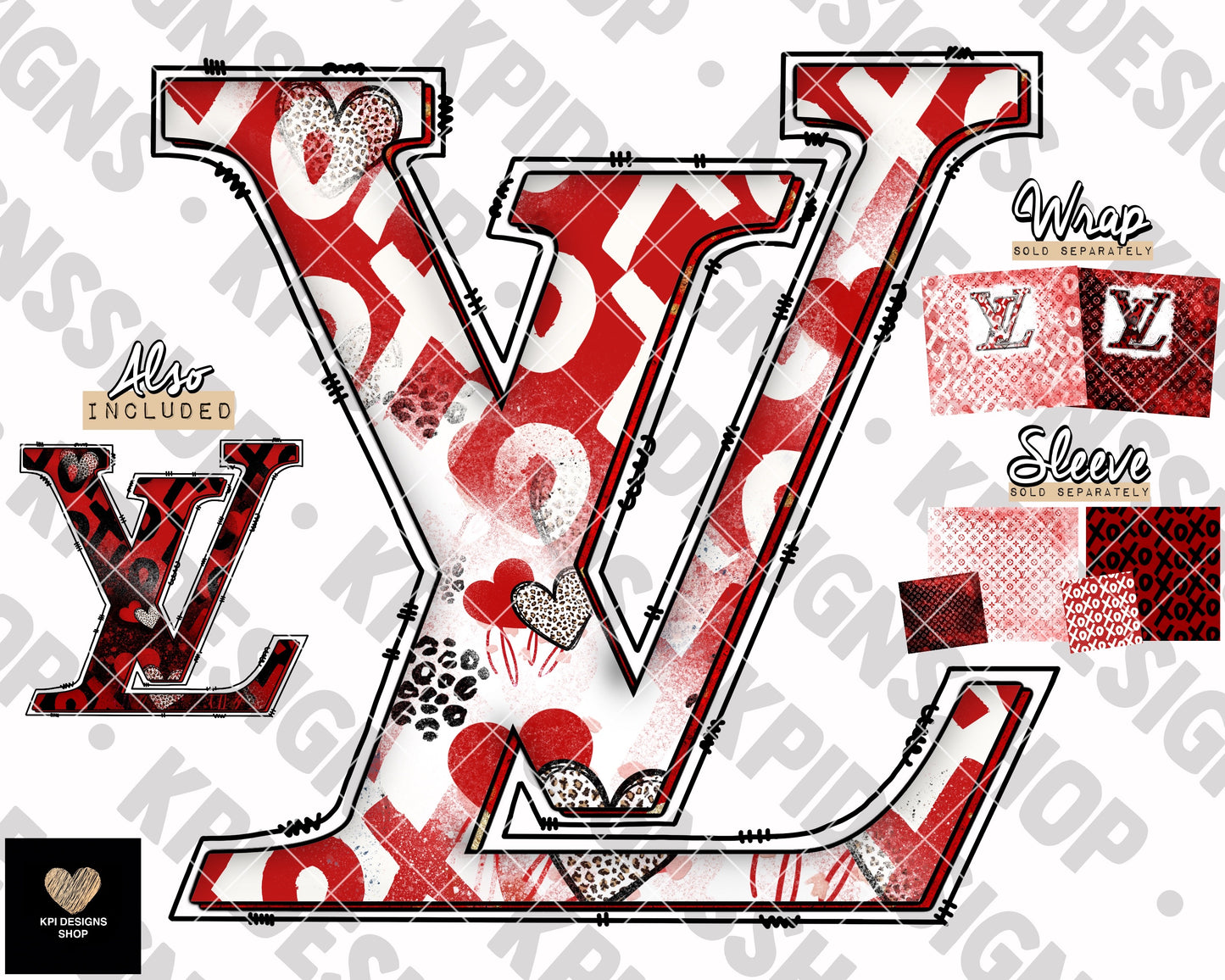 LV Valentine's (2-pack) - PNG - Digital Design (Personal Use Recommended)