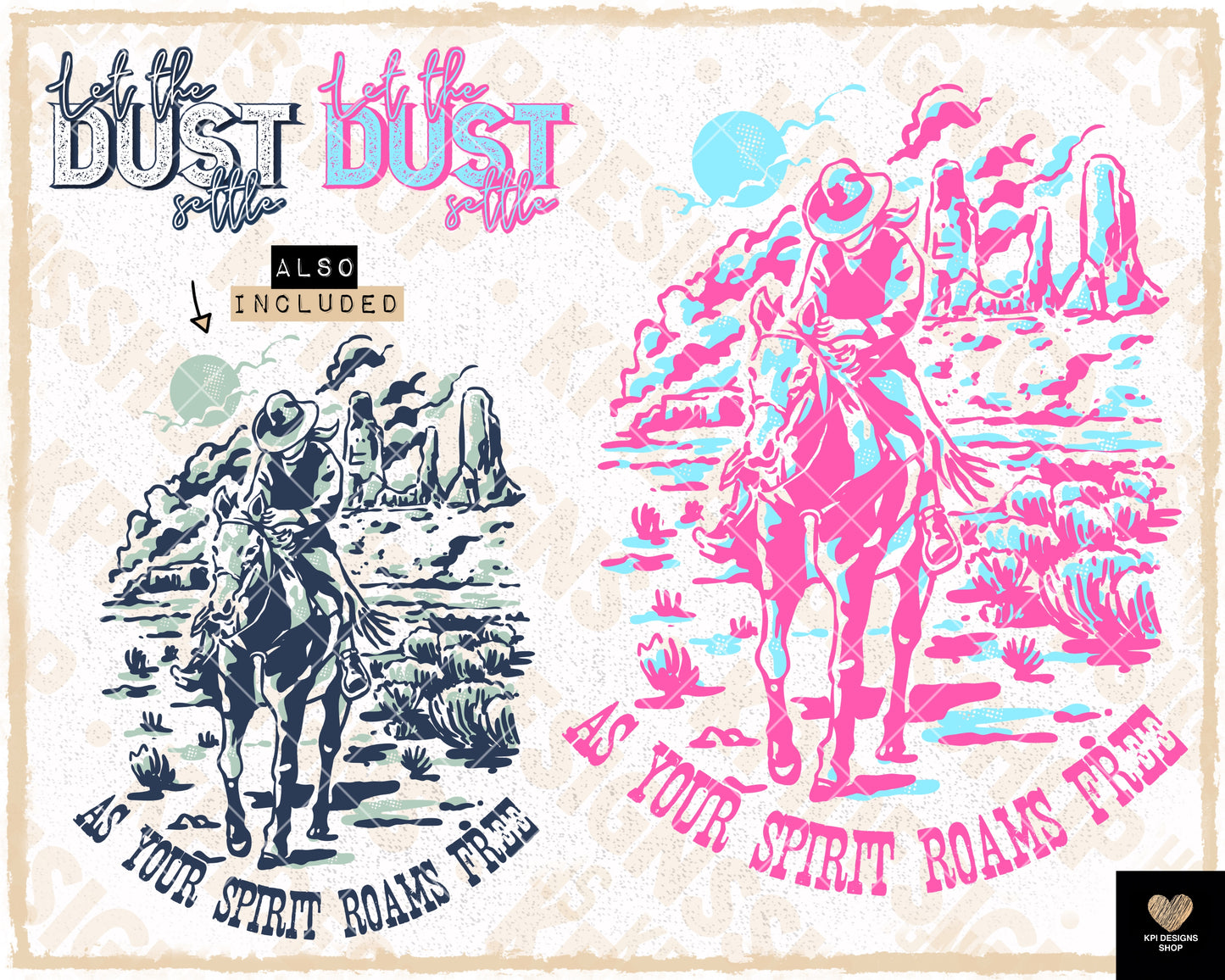 Let the Dust Settle + Matching Pocket - (4-pack) June2023 - PNG - Digital Design