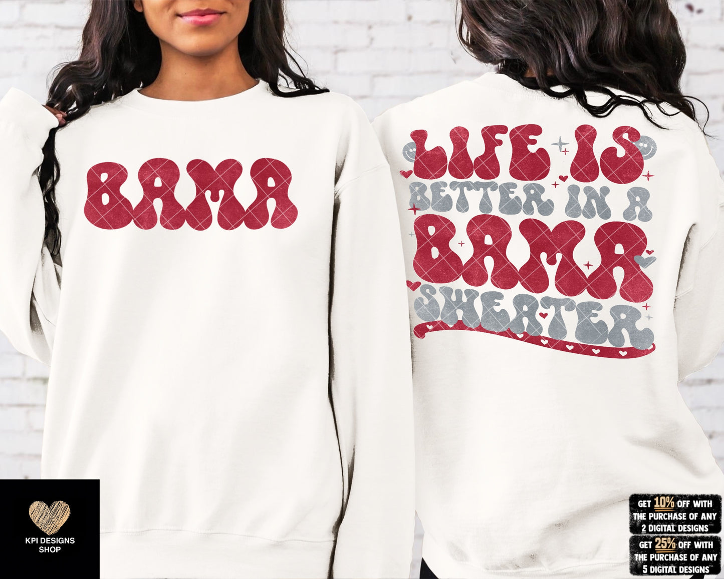 Life is Better in a Bama Sweater + Matching Pocket - PNG - Digital Design