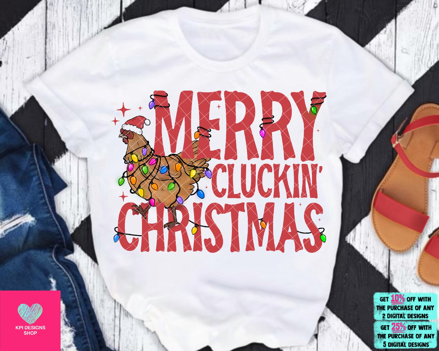 Merry Cluckin' Christmas - Oct2023 - PNG - Digital Design