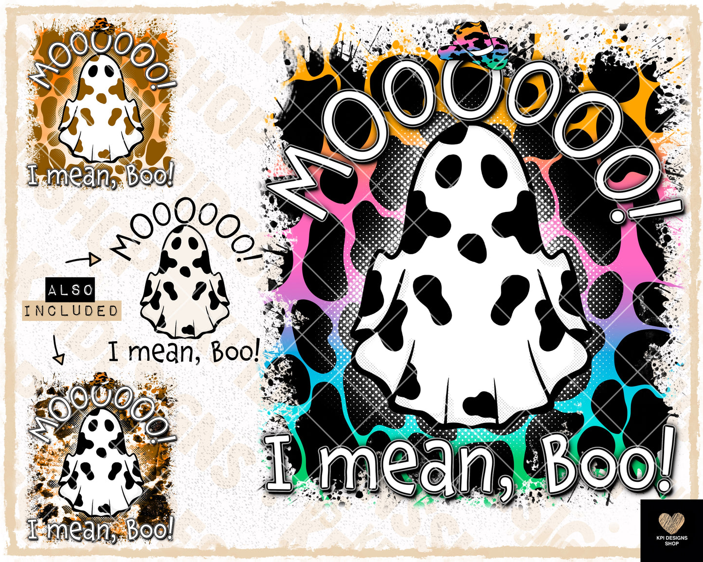 Moo, I Mean Boo (4-pack) - July2023 - PNG - Digital Design