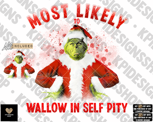 Most Likely To... Mean One - Self Pity (2-pack) - Dec2022 - PNG - Digital Design (Personal Use Recommended)