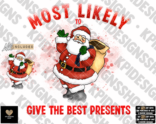 Most Likely To... Santa (2-pack) - Dec2022 - PNG - Digital Design  (Personal Use Recommended)