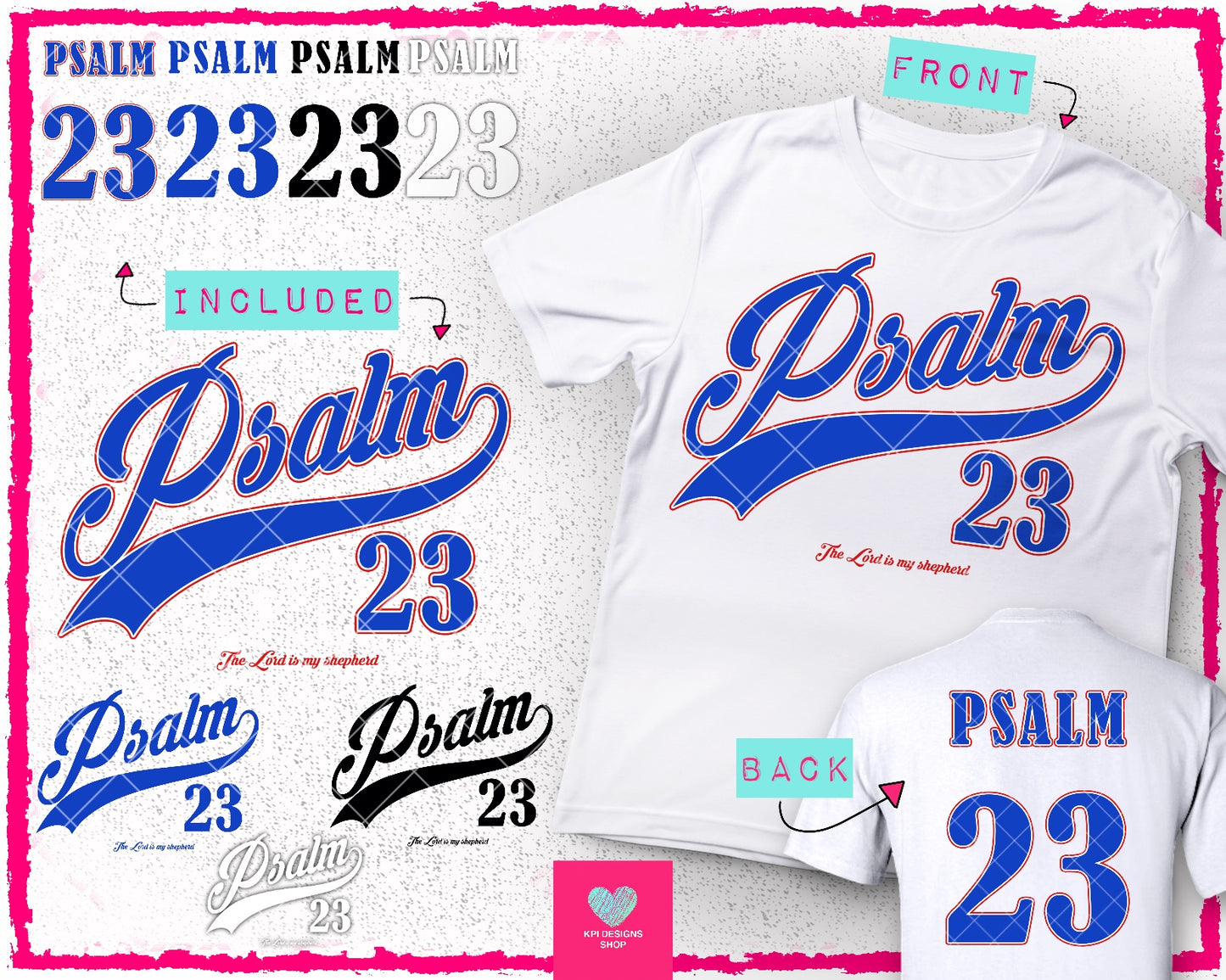 Psalm 23 Baseball (8-pack) - Mar2024 - PNG - Digital Design