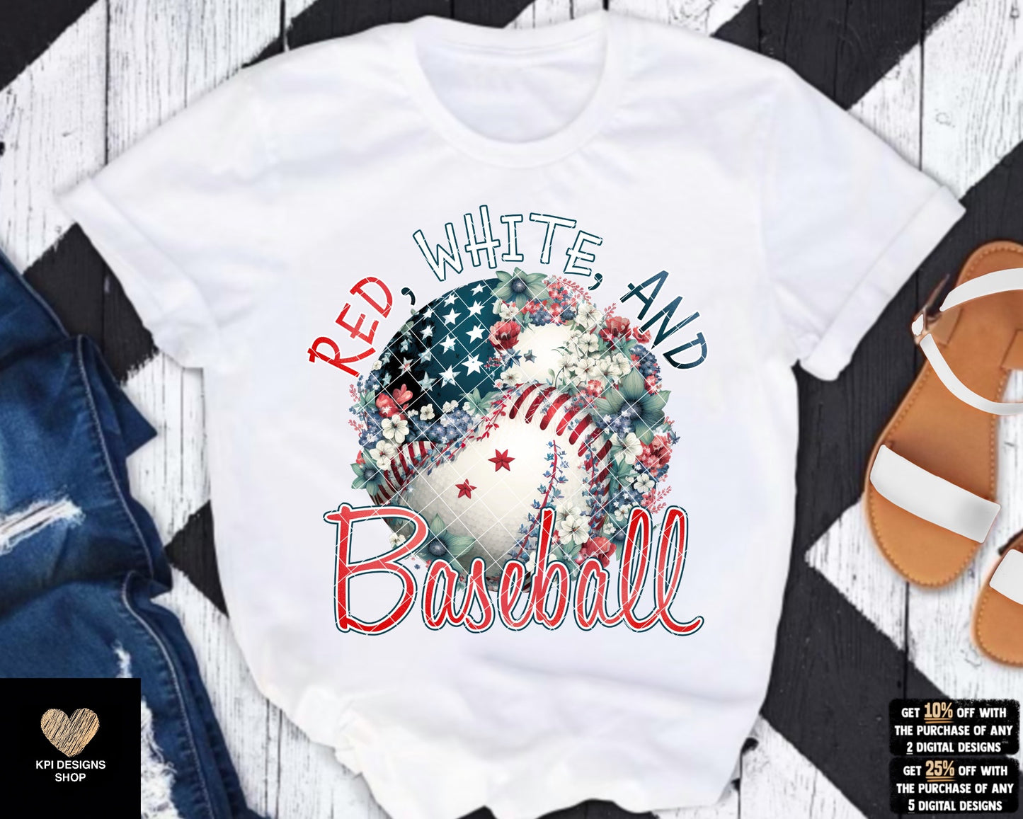 Red, White, & Baseball + As American As Baseball BOGO - May2023 - PNG - Digital Design