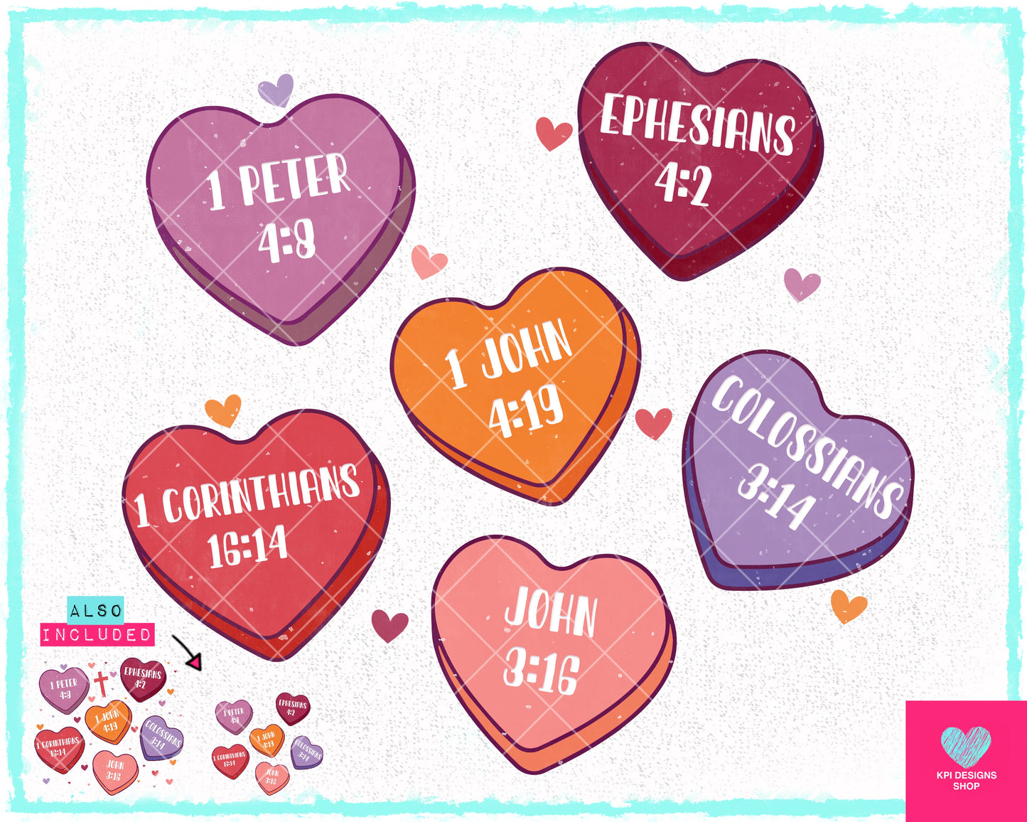 Scripture Valentine Hearts (3-pack) - Jan2024 - PNG - Digital Design