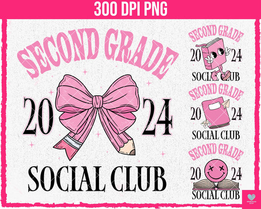 Second Grade Social Club (4-pack) - July2024 - PNG - Digital Design