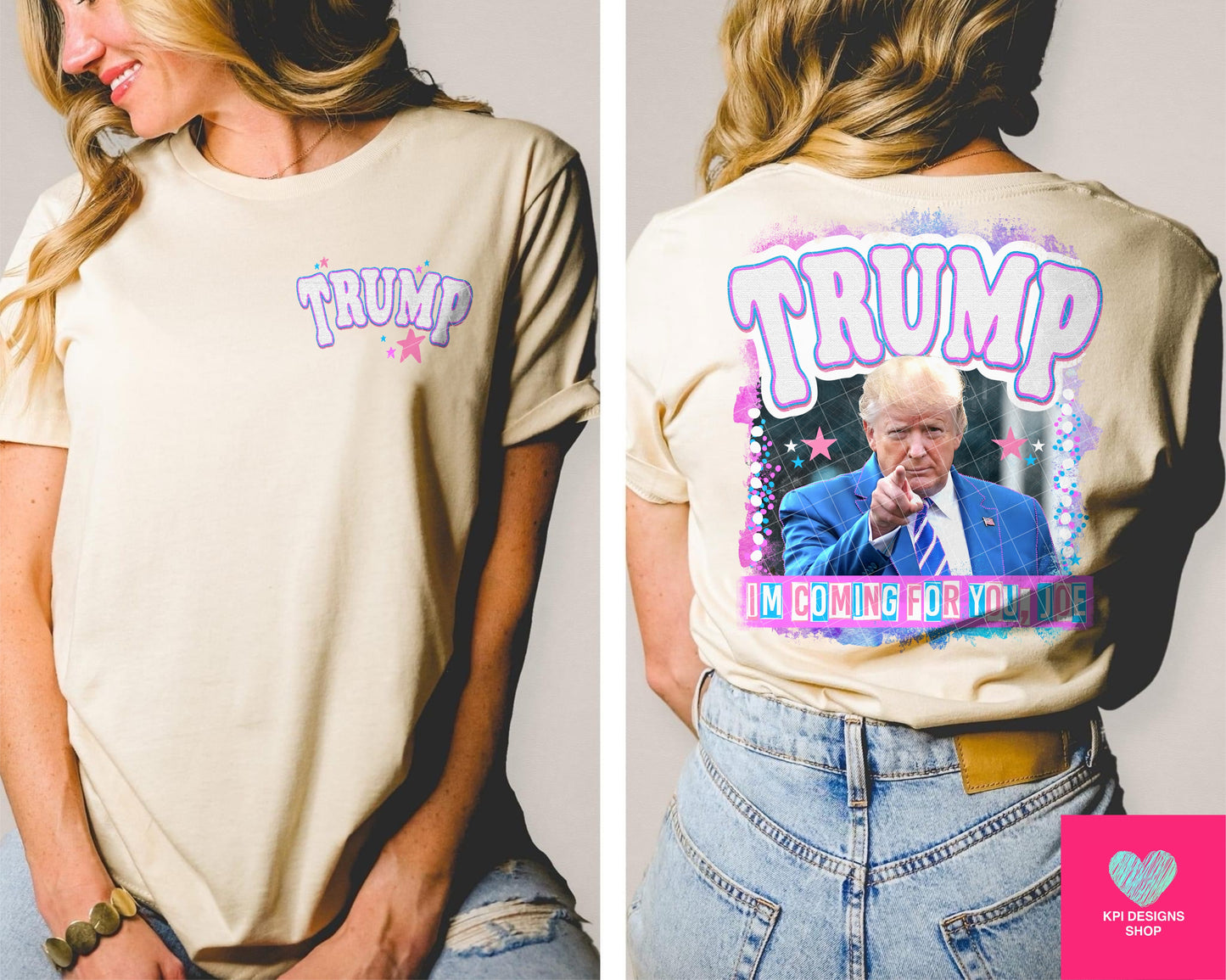 Trump - I'm Coming for you Joe + Matching Pocket - June2024 - PNG - Digital Design