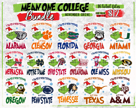 BUNDLE: Mean One/College Football - Nov2024 - PNG - Digital Design (Personal Use Recommended)