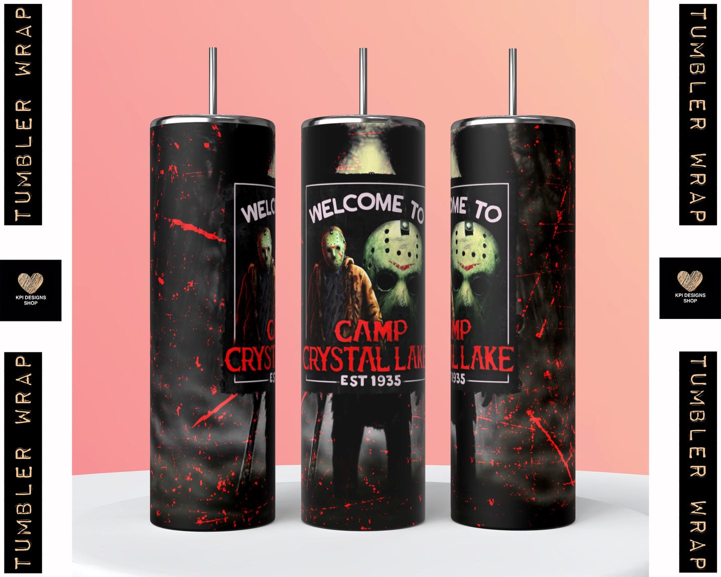 Tumbler Wrap: Camp Crystal Lake - July2023 - PNG - Digital Design (Personal Use Recommended)