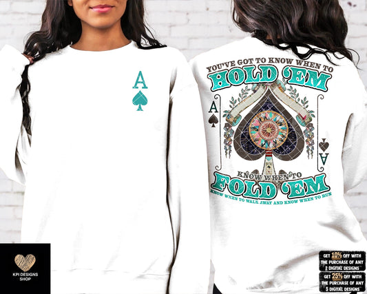 You've Got to Know When to Hold 'Em + Matching Sleeve - May2023 - PNG - Digital Design