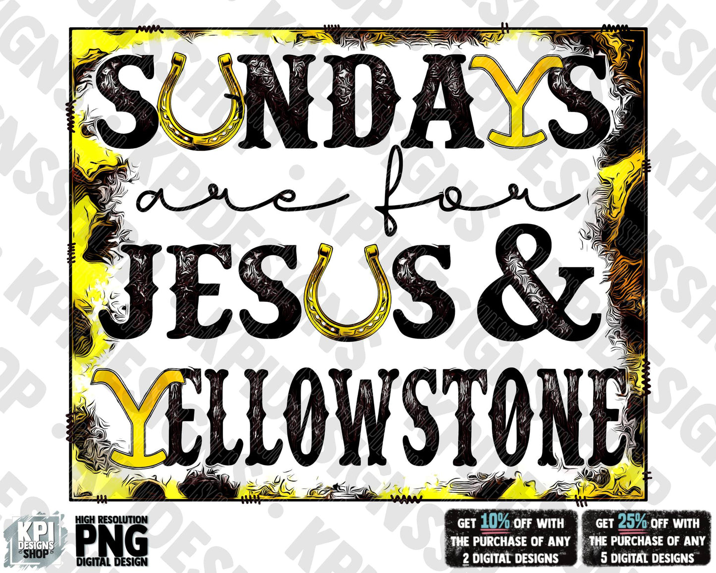 Sundays Are for Jesus and YStone (black & yellow) (Personal Use Recommended)