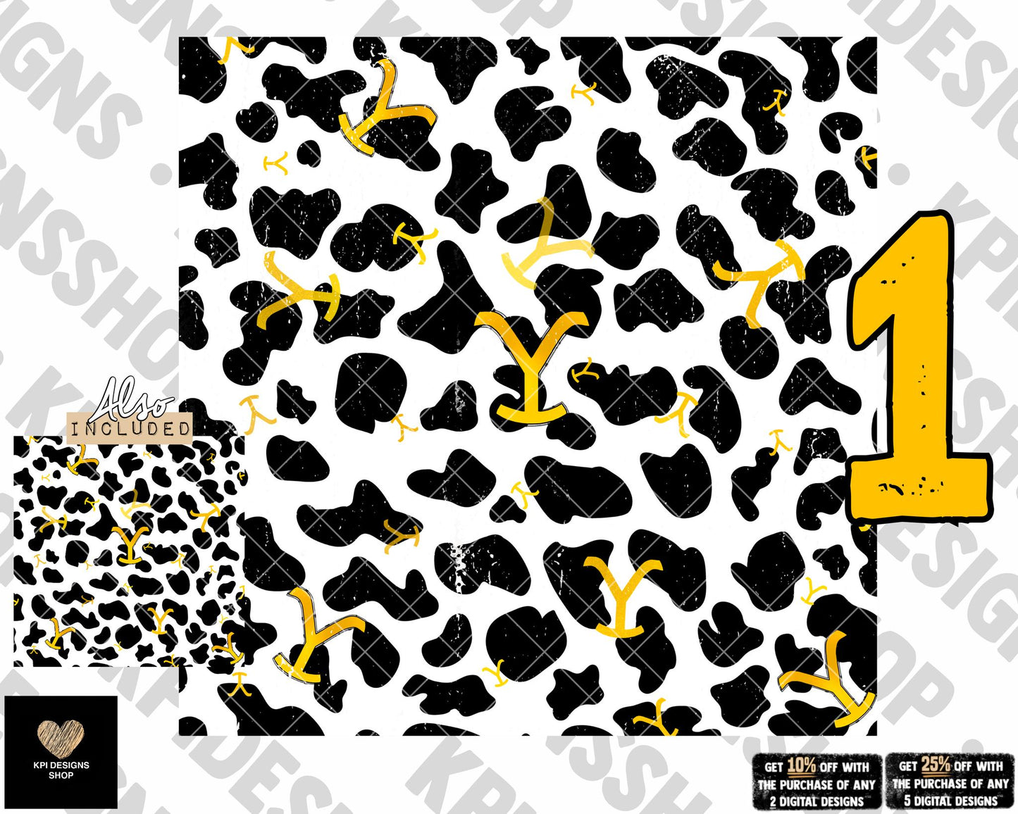 Y-Stone Cow Print Sleeve #1 - PNG - Digital Design (Personal Use Recommended)