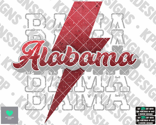 Alabama Bolt - July2022 - PNG - Digital Design