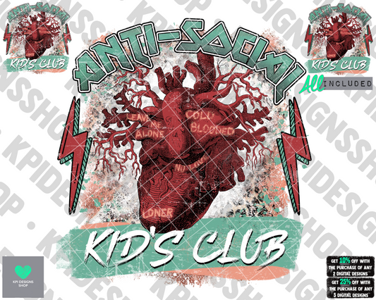 Anti-Social Kid's Club (3-pack)- May2022 - PNG - Digital Design