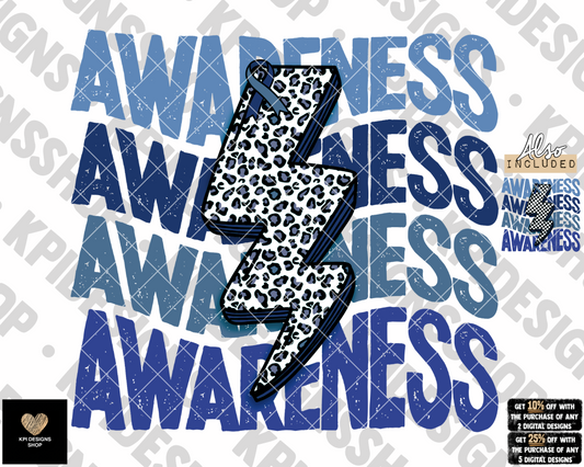 Awareness Bolt (Colon Cancer) 2-pack - Oct2022 - PNG - Digital Design