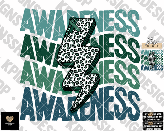 Awareness Bolt (Liver Cancer) 2-pack - Oct2022 - PNG - Digital Design