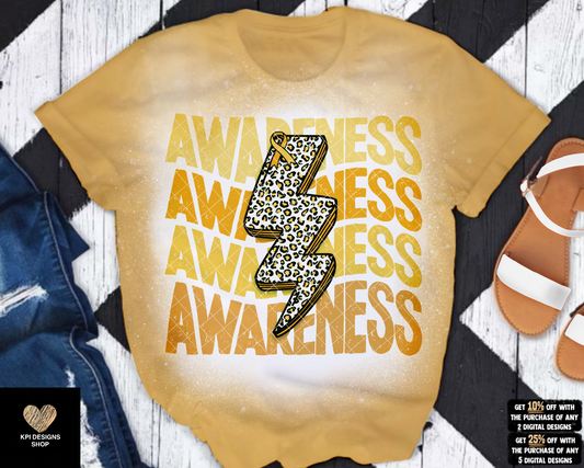 Awareness Bolt (Pediatric Cancer) 2-pack - Oct2022 - PNG - Digital Design