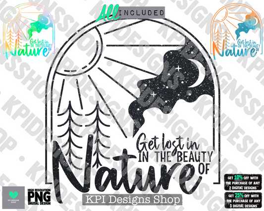 Get Lost in Beauty of Nature - (3-pack) - PNG - Digital Design