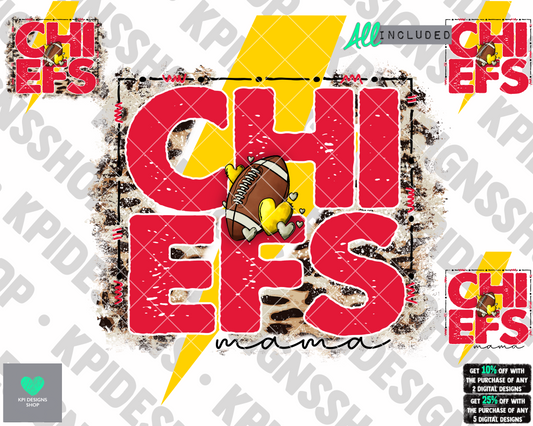 Chiefs Football (4-pack) -July2022 - PNG - Digital Design