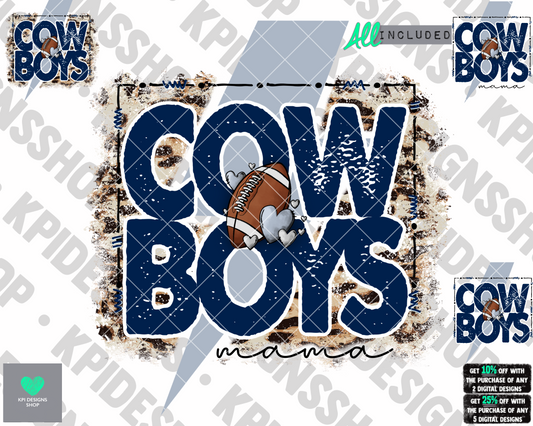 Cowboys Football (4-pack) - July2022 - PNG - Digital Design