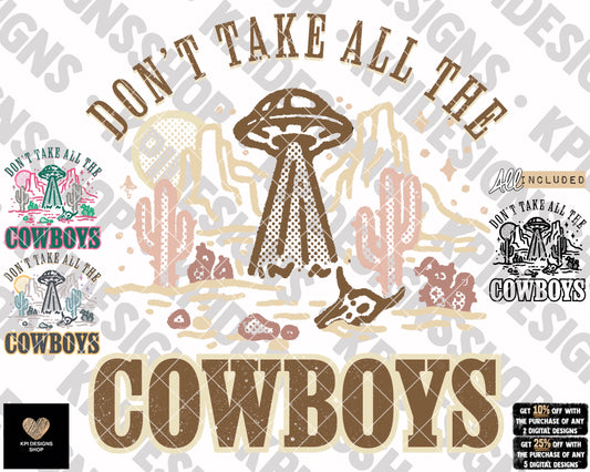 Don't Take All the Cowboys (4-pack) - Feb2023 - PNG - Digital Design
