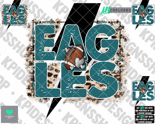 Eagles Football (4-pack) - July2022 - PNG - Digital Design