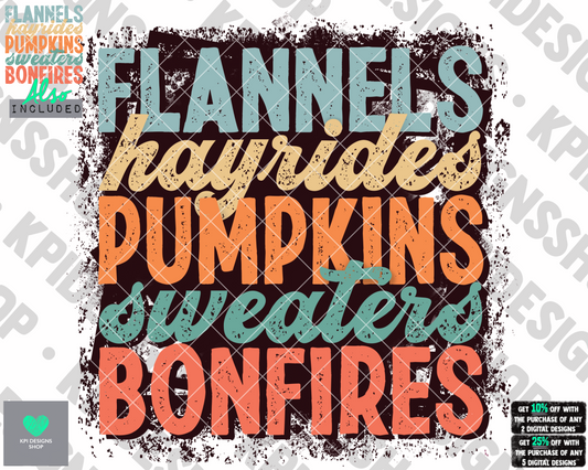 Flannels, Hayrides, Pumpkins Etc. (2-pack) - Aug2022 - PNG - Digital Design