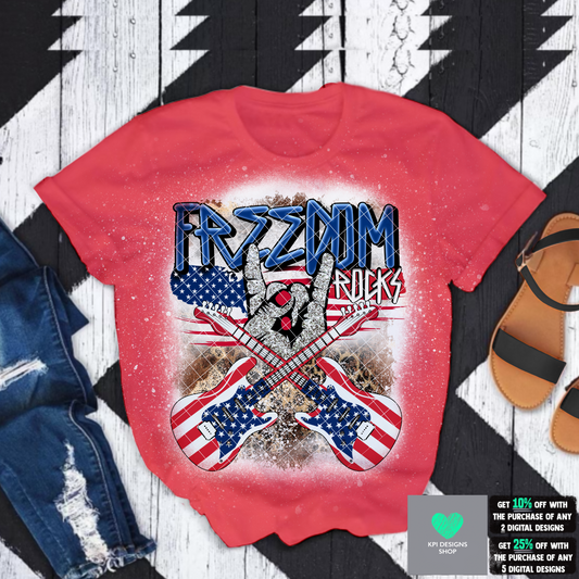 Freedom Rocks - Rock on/Leopard - (July 4th Bundle) - PNG - Digital Design