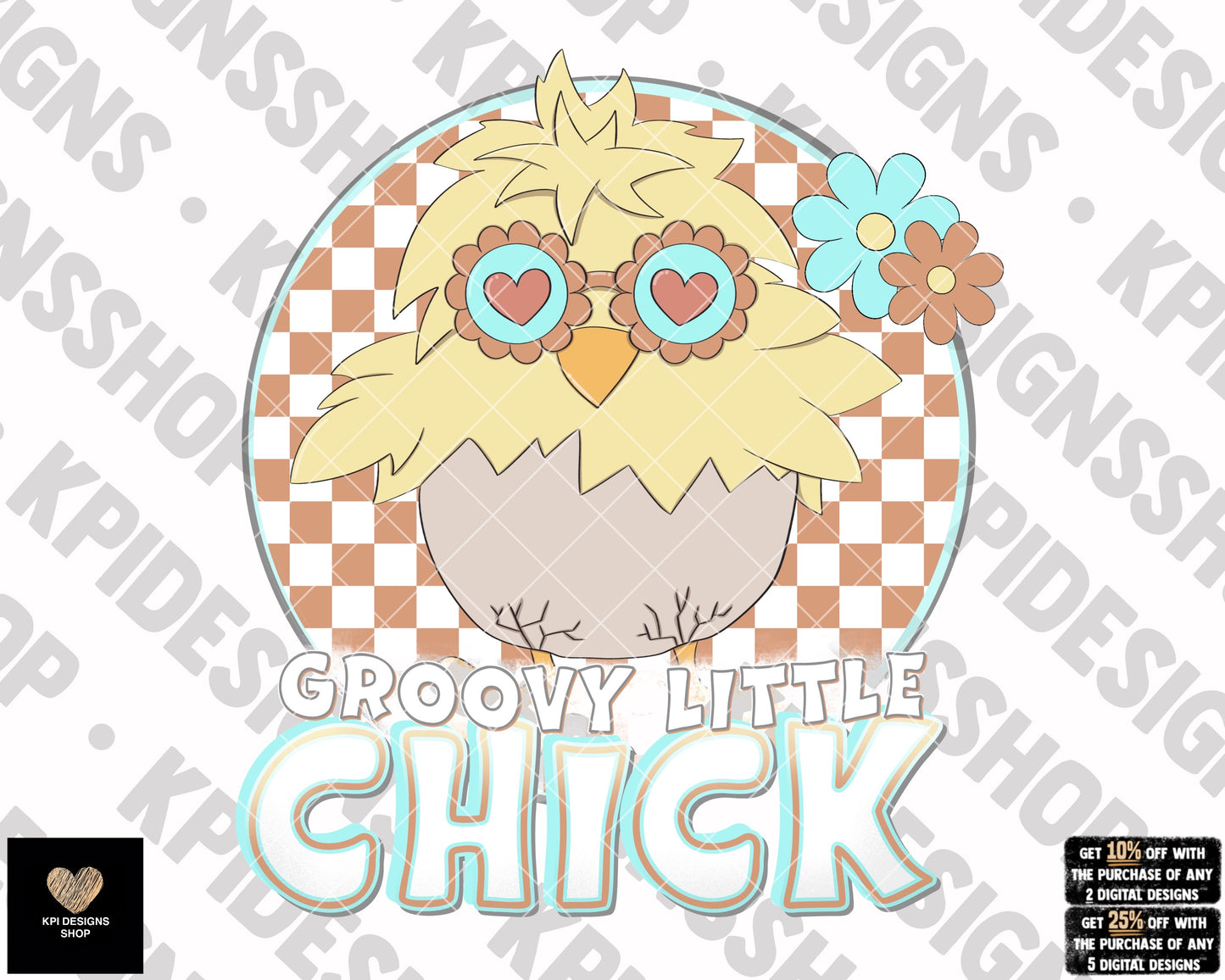 Groovy Little Chick - Mar2023 - PNG - Digital Design