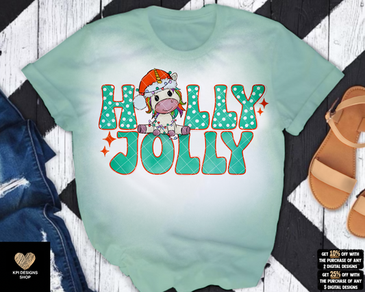 Holly Jolly (Unicorn) (2-pack) - Nov2022 - PNG - Digital Design