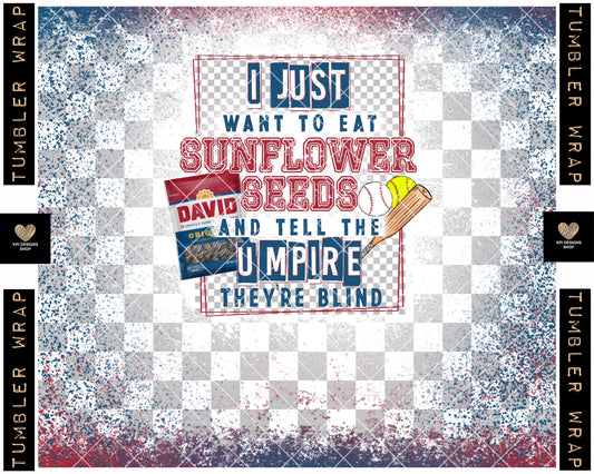Tumbler Wrap: Sunflower Seeds & Blind Umpires (Both) - Mar2023 - PNG - Digital Design